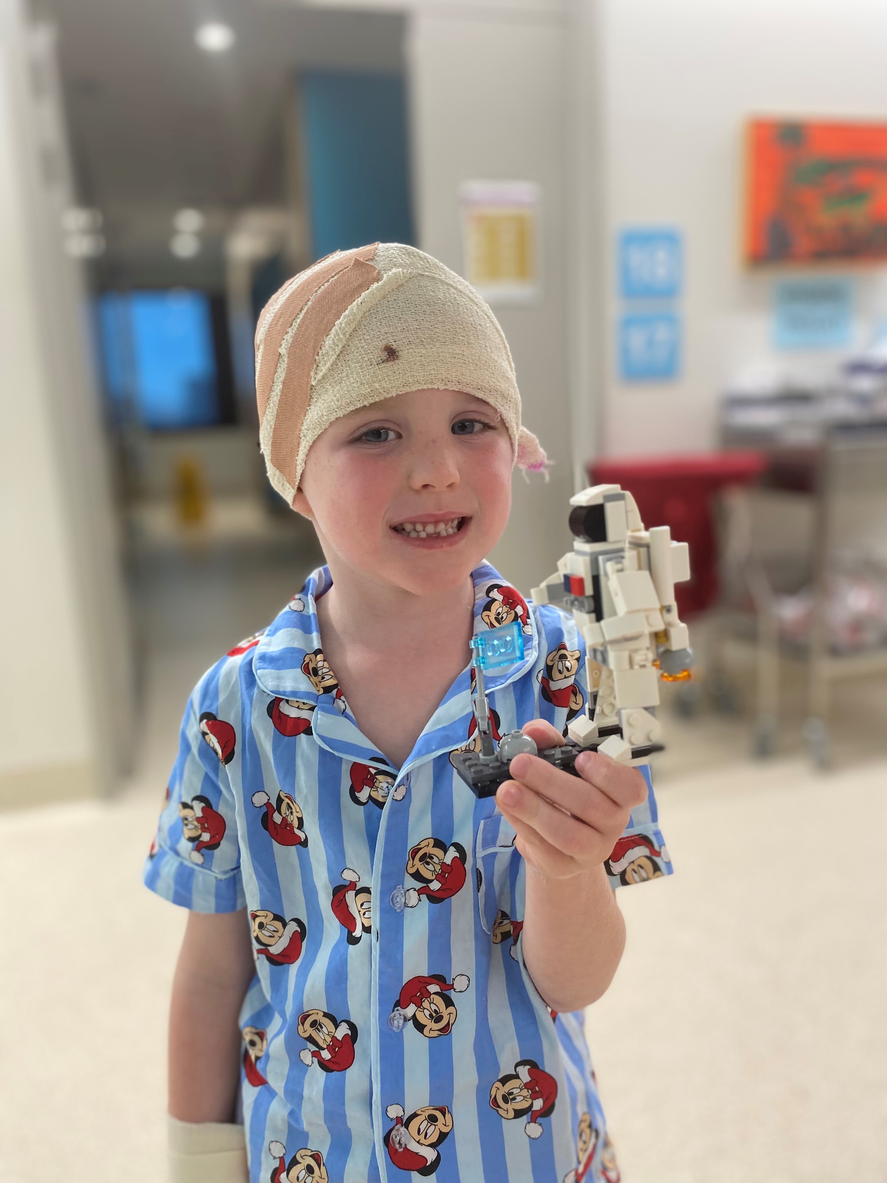 Jaime's son Perry while in hospital